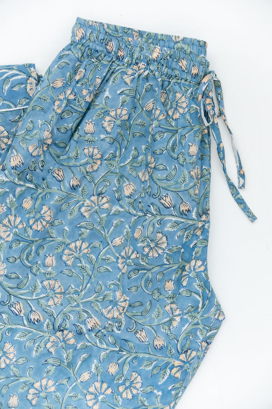 Blue Floral Frills Pajama Set- Pants