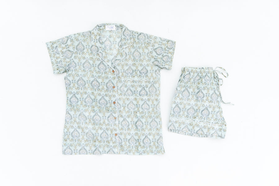 Trellis Swirls Pajama Set- Shorts