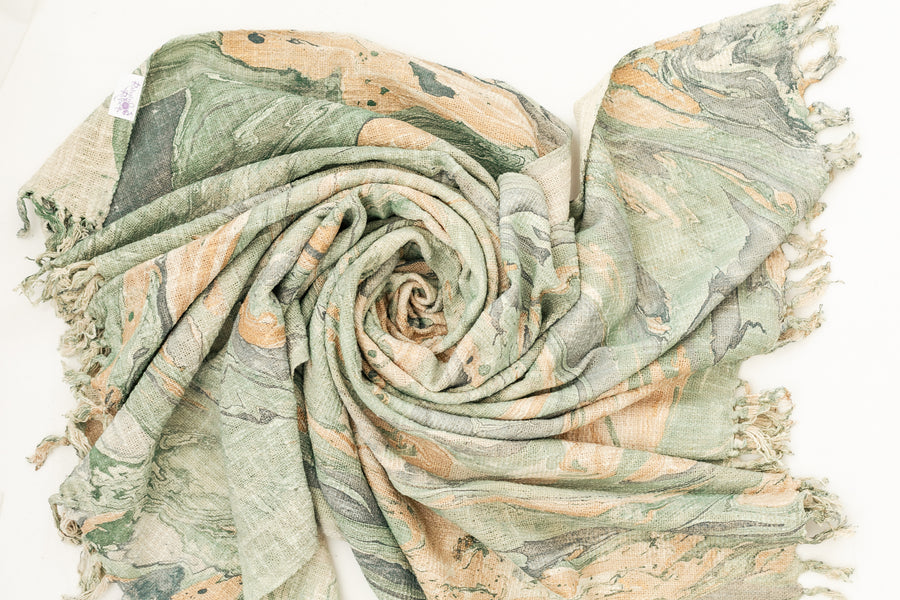 Green Meadow Marble Throw