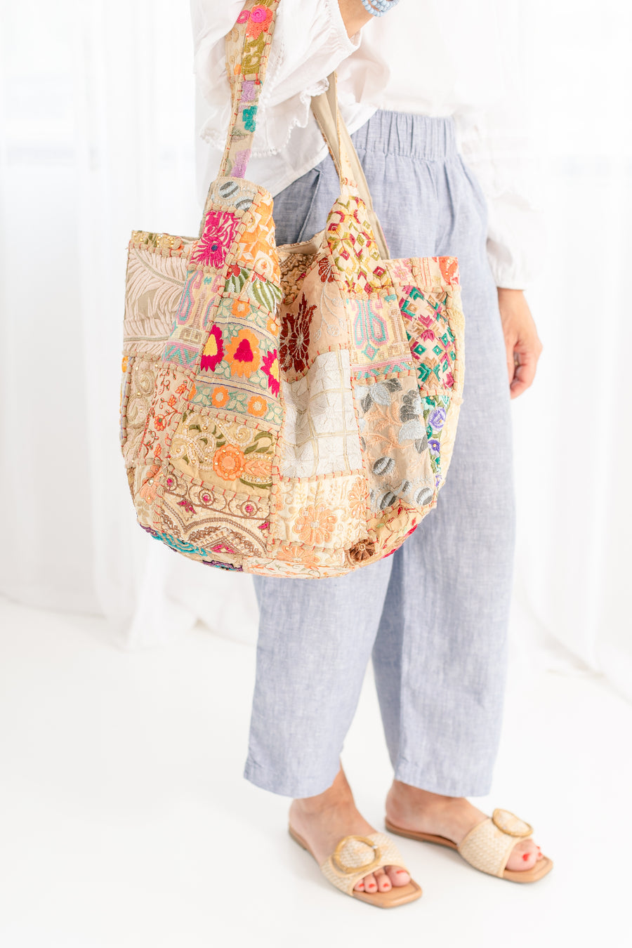 Tan Patchwork Tote