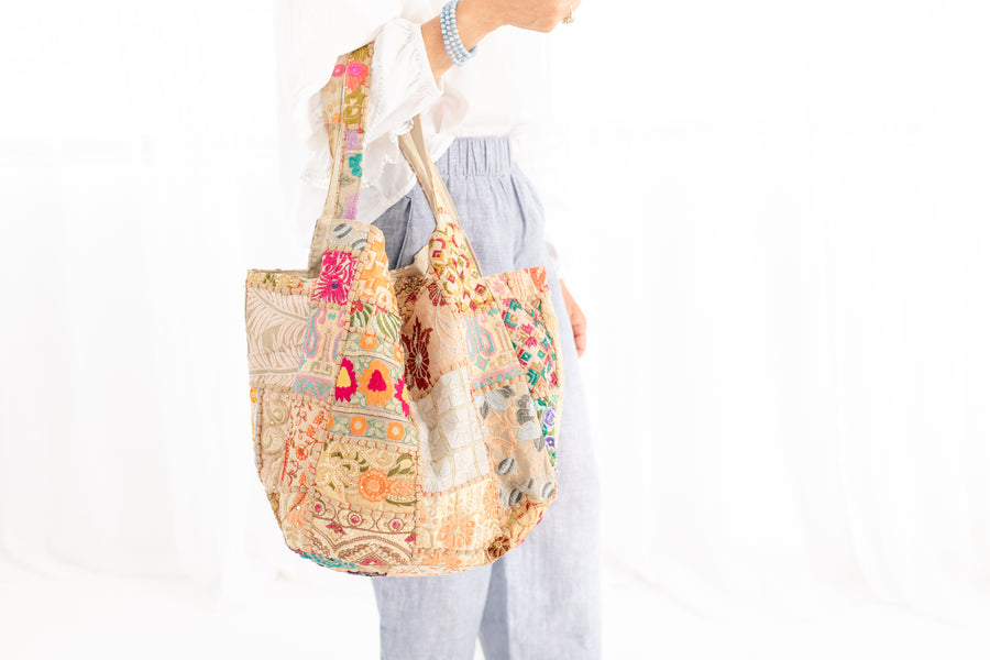 Tan Patchwork Tote