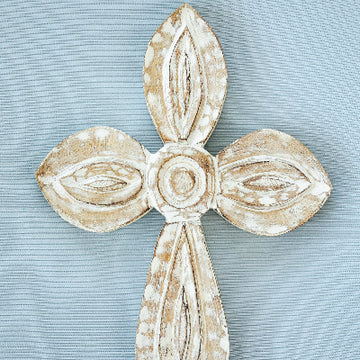 Whitewash Wood Cross Small