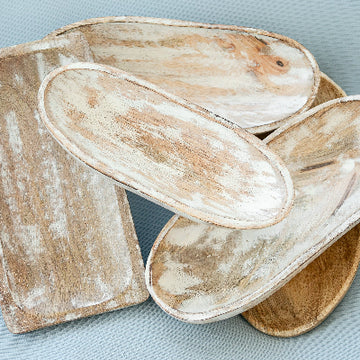 White Wash Boat Tray Small