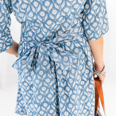 The Blue Astra Block Print Dress