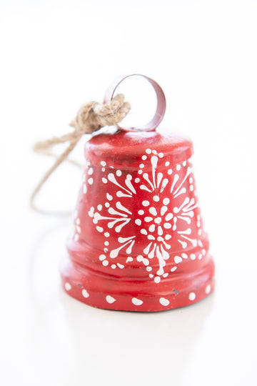 Hand Painted Red Cone Bell L