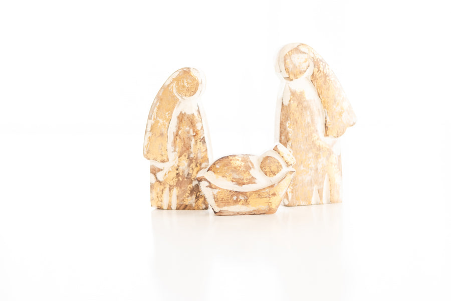 3 Piece Gold Foil Nativity