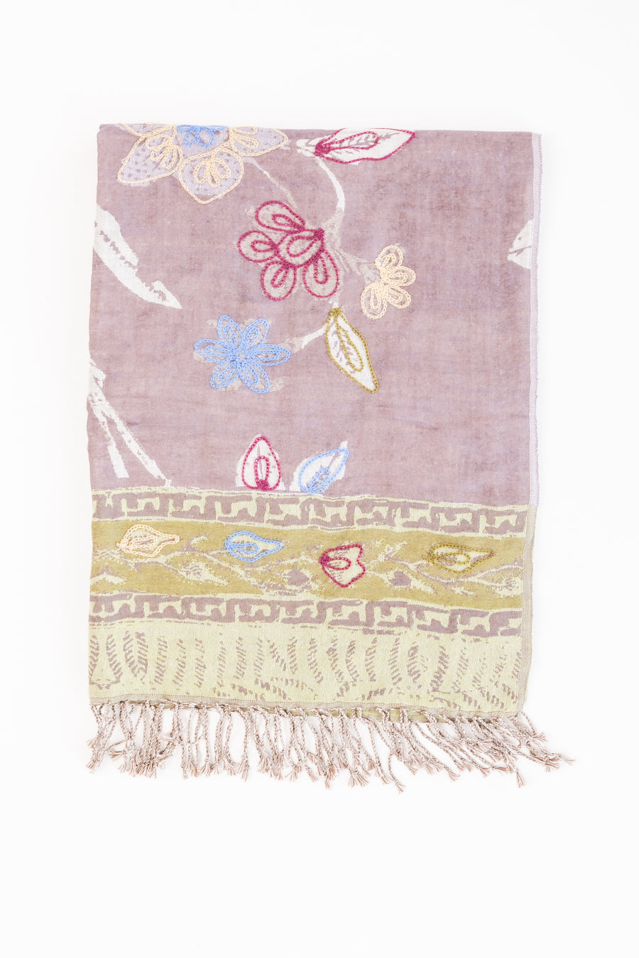 Woven Embroidered Wool Wrap