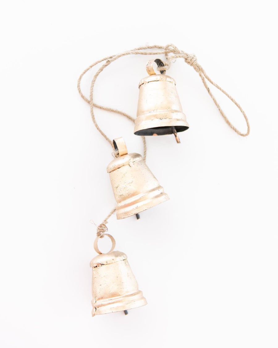 Brass and Iron 3 Cone Bell Cluster