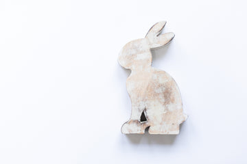 White Washed Wooden Bunny-Small